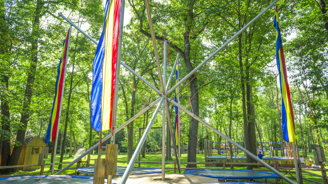 Trampoline bungee area