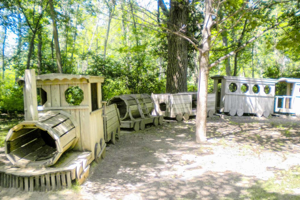 Wooden Train Playground at the junior playground