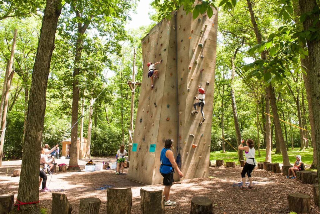 The outdoor rock wall